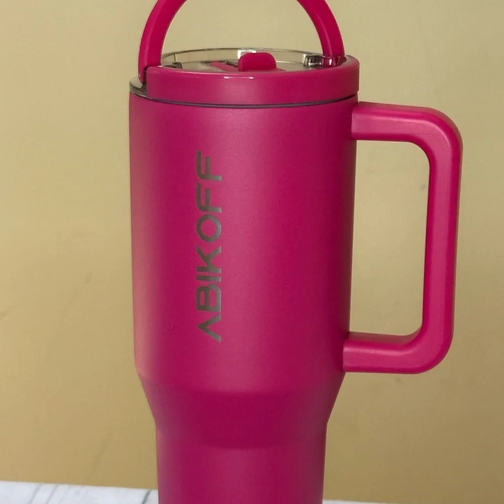 40 oz Tumbler Water Bottle with Handle and Flip Straw - Picture 6 of 12